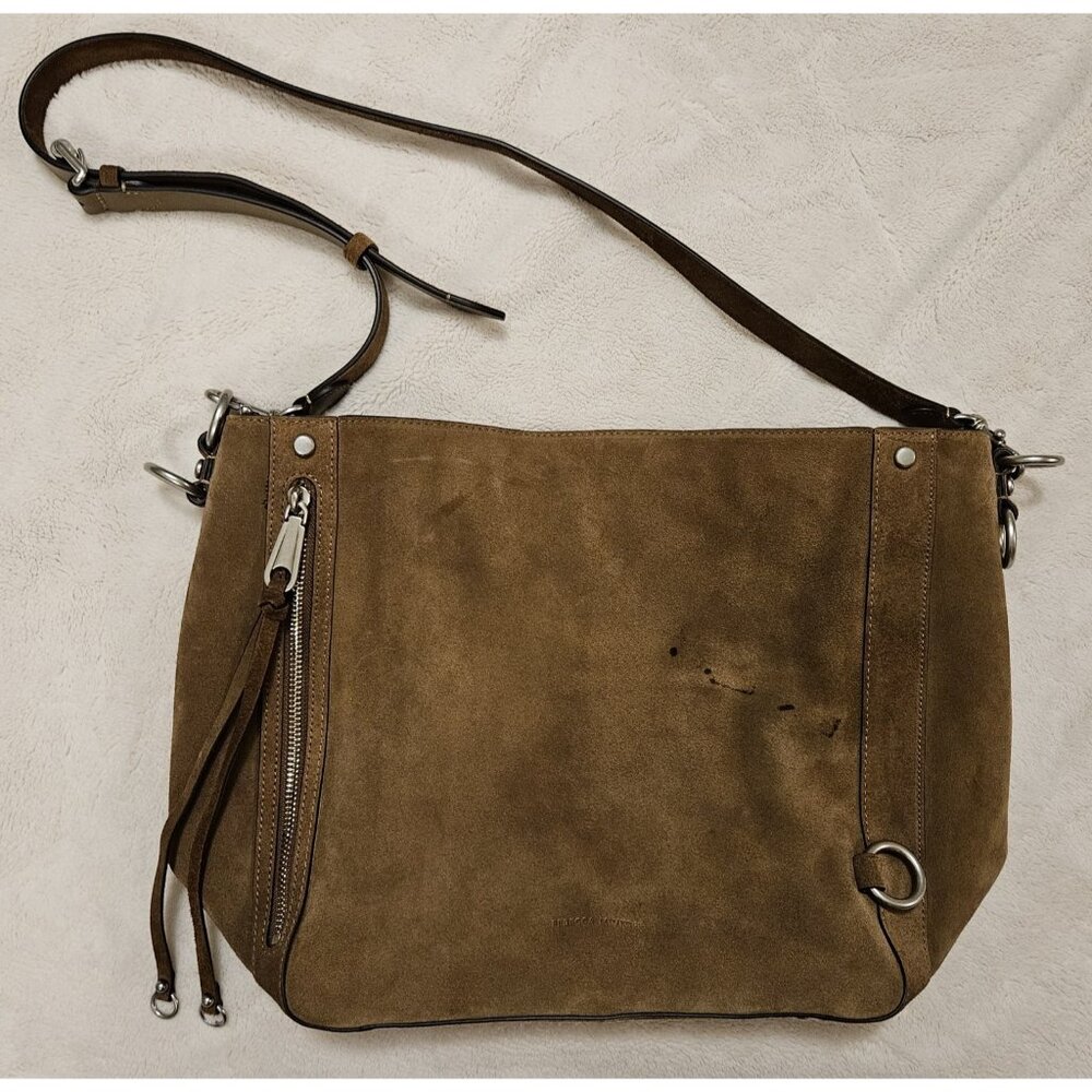 Rebecca Minkoff Suede Hobo Bag, Brown Pre-owned Authentic 100% Leather